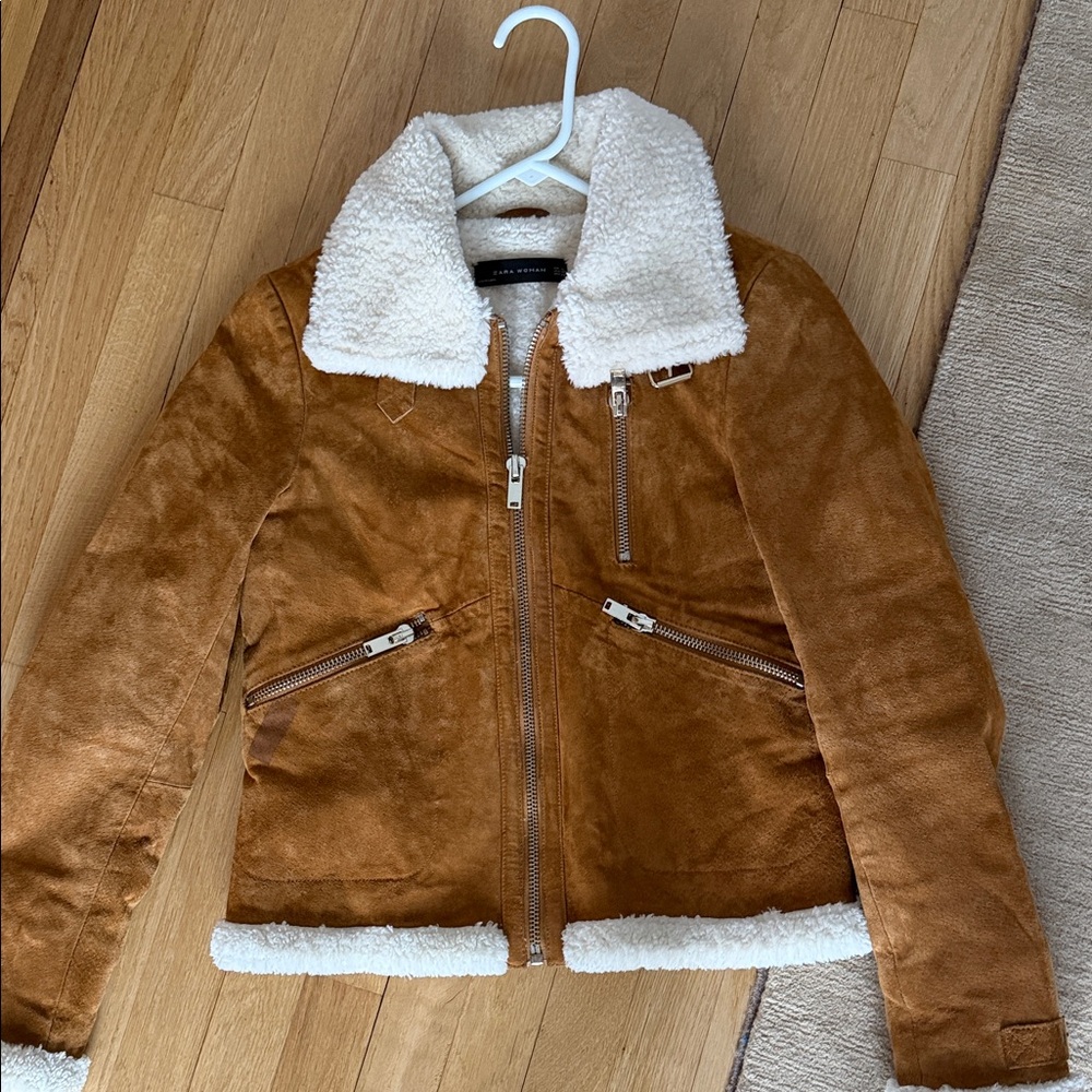Zara Brown Jacket with Cream Sherpa Lining